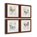 Ophelia & Co. Postcard Butterfly I - 4 Piece Picture Frame Print Set on Canvas in Black/Blue/Green | 27.5 H x 110 W x 1.5 D in | Wayfair