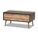 Jensen Black and Rustic Brown Coffee Table with Storage Compartment