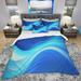 Designart 'Blue Hues Abstract' Modern & Contemporary Bedding Set - Duvet Cover & Shams