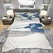 Designart 'Gouache Sapphire on Gray IV' Geometric Bedding Set - Duvet Cover & Shams