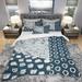 Designart 'Indigo striples and Tile' Geometric Bedding Set - Duvet Cover & Shams