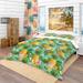 Designart 'Pinapples and Tropical Flowers' Tropical Bedding Set - Duvet Cover & Shams