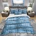 Designart 'Indigo watercolor geometrical V' Geometric Bedding Set - Duvet Cover & Shams