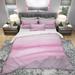 Designart 'Pink Abstract Watercolor' Geometric Bedding Set - Duvet Cover & Shams