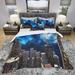 Designart 'Abstract City At Night' Modern & Contemporary Bedding Set - Duvet Cover & Shams