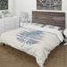 Designart 'Blue Fern Print on wood I' Cottage Bedding Set - Duvet Cover & Shams