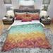 Designart 'Retro Hipsters Geometric Pattern' Vintage Bedding Set - Duvet Cover & Shams