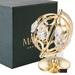 Matashi Home Decorative Tabletop Showpiece 24K Gold Plated Crystal Studded Spinning Globe Ornament