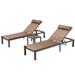 VredHom Outdoor Aluminum Adjustable Chaise Lounge Chair & Table Set - 75.98" L x 24.02" W x 43.7" H