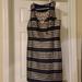 Lilly Pulitzer Dresses | Euc Size 10 Lilly Pulitzer Navy Blue And Gold Glam Metallic Stripe Beaded Dress | Color: Blue/Gold | Size: 10