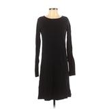 Casual Dress - A-Line: Black Solid Dresses - Women's Size Small