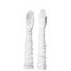 PARISI GLOVES - LADIES LONG LEATHER GLOVES - OPERA OR WEDDING GLOVES - NO LINING - MADE IN ITALY PRODUCTION - 16P (8, WHITE)