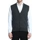 Kallspin Men's Big & Tall Knitted Gilets Cashmere Wool Sleeveless Knitwear Cardigan Vest Sweater (Charcoal, XXL-Tall)