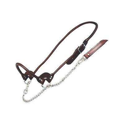Sullivan Supply Streamline Leather Rolled Nose Show Farm Animal Halter, Brown, X-Small