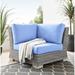 Conway Outdoor Patio Wicker Rattan Corner Chair by Modway in Blue | Wayfair EEI-4838-LGR-LBU