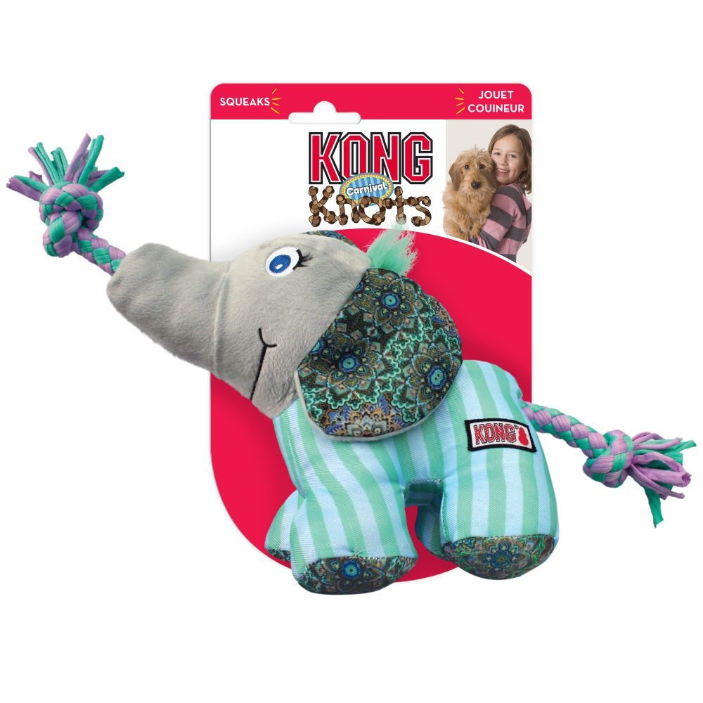 KONG Knots Carnival Elephant - S/M: L 9 x P 17 x H 13 cm