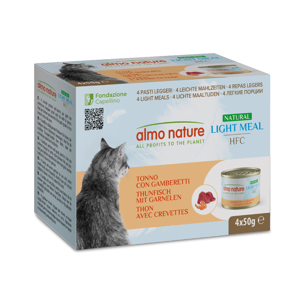 Almo Nature HFC Natural Light 24 x 50 g Alimento umido per gatti - Tonno e Gamberetti