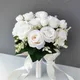 Bouquet de Mariage pour Patients Demoiselle d'Honneur Fleurs Blanches Poubelle Artificielle