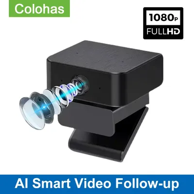 Caméra de suivi vidéo intelligente AI USB Webcam Aoto 1080P Full HD avec Microphone pour