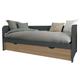 Lit gigogne bois massif gris et bois 80x190 cm