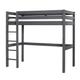 Pack lit mezzanine avec matelas bois massif anthracite 90x190 cm