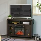 HOMCOM 2-IN-1 Wood Corner TV Stand with Media Center Console and Electric Fireplace, Fits 65'' TV