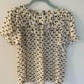 J. Crew Tops | J. Crew Bow Print Top With Bow At Neck. Size 6. Nwt, Possible Sample. | Color: Cream | Size: 6