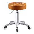 XZSBDXHH Rolling Stool with Wheels PU Leather Round Cushion Backless Doctor Stools Hydraulic Swivel Chair Adjustable 41-56cm for Spa Salon Medical Office Tattoo Home Car Shop Massage