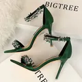 BIGTREE-Sandales à Talons Hauts et Strass pour Femme Chaussures d'Été Sexy Nouvelle Collection