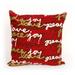 Liora Manne Visions III Peace Love Joy Indoor/Outdoor Pillow Red 20" Square