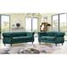 Charlot Velvet Chesterfield Rolled Arm 2-Piece Living Room Set