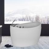 Japanese Style 48" X 31" Acrylic Flatbottom Deep Soaking Freestanding Air Bath Bathtub With 48 Air Jets - Tub Filler