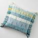 Anthropologie Accents | Anthropologie Fringed Bay Pillow - Blues | Color: Blue/White | Size: Os