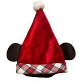 Disney Accessories | Disney Park 2020 Christmas Plaid Mickey Mouse Santa Hat | Color: Black/Red | Size: Os