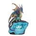 Trinx Edyth Home Office Dragon on Crystal Figurine Resin in Blue/Green | 6.25 H x 3 W x 2 D in | Wayfair 002E098108EF4BB1B399955F88DB283C