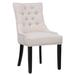 Red Barrel Studio® Wingback Button Tufted Dining Chair, Beige Upholstered/Fabric in Brown | 37 H x 21.3 W x 25.2 D in | Wayfair