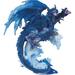 Trinx Chisholm Home Office Decoration 3 Heads Dragon Figurine Resin in Blue/Gray/White | 4 H x 3 W x 3 D in | Wayfair