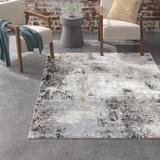 Gray 94 x 0.35 in Area Rug - Steelside™ Lemaire Abstract Machine woven Charcoal/Area Rug Polyester | 94 W x 0.35 D in | Wayfair