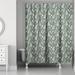 The Holiday Aisle® Aadith 13 Piece Floral Shower Curtain Set + Hooks Polyester in Gray/Green | 74 H x 71 W in | Wayfair