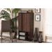 Baxton Studio Raina Modern and Contemporary Two-Tone Walnut Brown and Black Finished Wood 2-Door Shoe Storage Cabinet - Wholesale Interiors SESC70140WI-Columbia/Black-Shoe Cabinet
