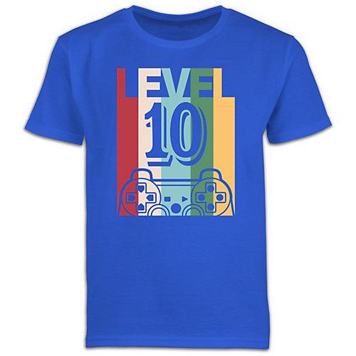 Kindergeburtstag Geburtstag Geschenk - Jungen Kinder T-Shirt - Gaming Geburtstag LEVEL 10 - T-Shirts blau Jungen Kinder