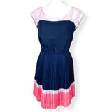 American Eagle Outfitters Dresses | American Eagle Pleated A-Line Color Block Dress Small | Color: Blue/Pink | Size: S