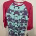 Lularoe Tops | Lularoe Randy Baseball T Top Size Medium | Color: Purple | Size: M