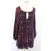 Free People Dresses | Free People Lucky Loosey Black Floral Tassel Tie Mini Tunic Dress Size Xs | Color: Black | Size: Xs