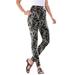 Plus Size Women's Ankle-Length Essential Stretch Legging by Roaman's in Black Floral Paisley (Size 1X) Activewear Workout Yoga Pants