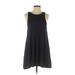 H&M Casual Dress - A-Line Crew Neck Sleeveless: Blue Print Dresses - Women's Size Small