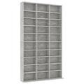 vidaXL CD Cabinet Living Room Furniture CD Shelf CD Storage Cabinet Bookshelf Bookcase Office Cabinet Concrete Grey 102x23x177.5cm Chipboard