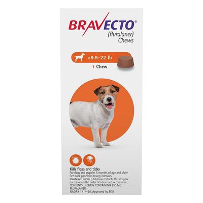 Bravecto for Small Dogs 9.9 to 22lbs (Orange) - 1 Chew