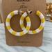 J. Crew Jewelry | Alison Lou X J.Crew Striped Beaded Hoops | Color: White/Yellow | Size: Os