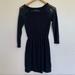 American Eagle Outfitters Dresses | American Eagle Outfitters Sweater Dress Long Sleeves Black Xs Lace Shoulders | Color: Black | Size: Xs